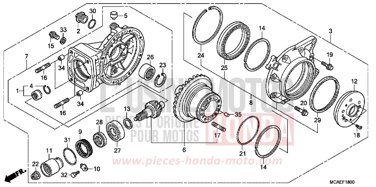 ENGRENAGE MENE DE SORTIE de Gold Wing GRAPHITE BLACK (NHB01) 2013